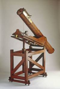 Hearne's telescope from 1736. It's 2.5m long and was deemed 'very good' by Bugge.